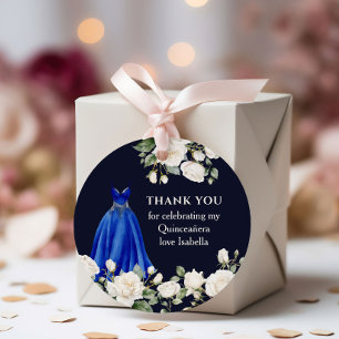 Quinceanera-Prinzessinnenkleid Dunkel Königblau Fl Geschenkanhänger