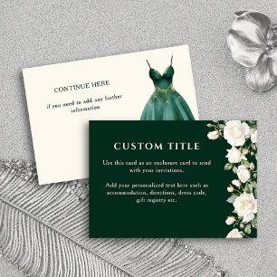 Quinceanera Prinzessinnenkleid und Rosen Grün Maßa Begleitkarte