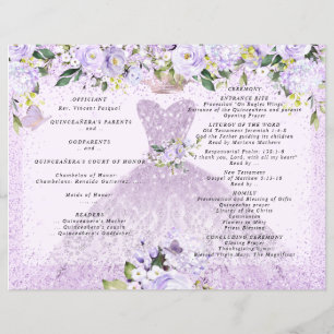 Quinceanera-Programm Dusty Purple Blumenkleid