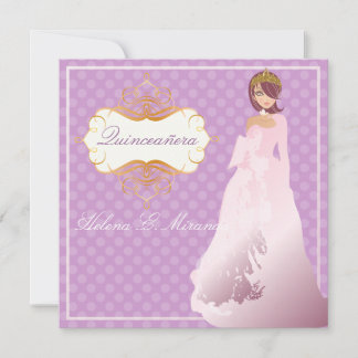 Quinceañera/Quince años princess/dicker Hintergrun Einladung