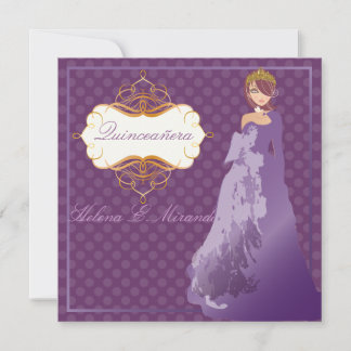 Quinceañera/Quince años princess/polka dots Einladung