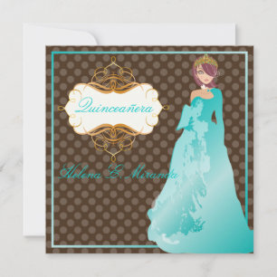 Quinceañera/Quince años princess/polka dots Einladung