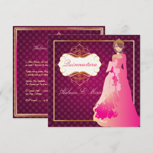 QUINCEANERA/QUINCE AÑOS PRINZESSIN/DIY Farbe Einladung