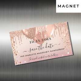 Quinceanera rosa Rosa Ballon speichern Sie das Dat Magnetkarte