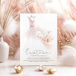 Quinceañera Rose Gold Pampas Gras 15. Geburtstag Einladung