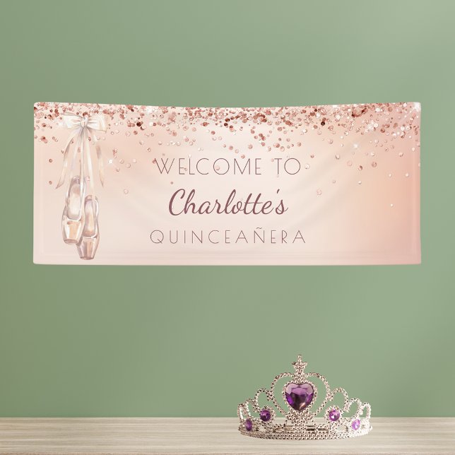 Quinceanera Rose Gold rosa Ballerina Schuhe willko Banner (Von Creator hochgeladen)