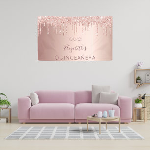 Quinceanera Rose Gold rosa Begrüßung Banner