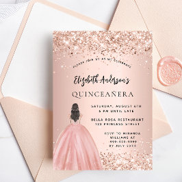 Quinceanera Rose Goldkleid Einladung