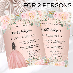 Quinceanera Rose Kleid Bläserinnen 2 Mädchen Einla