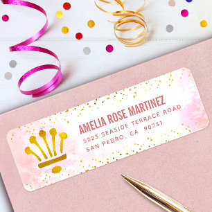 Quinceañera-Rosé-Rosa-Wasserfarbe-Gold-Adresse