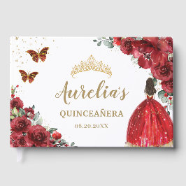 QUINCEAÑERA Rote Rose Gästebuch