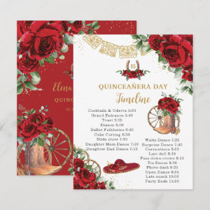 Quinceañera Rote Rosen Florale Charro Stiefel Zeit