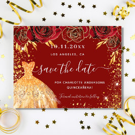 Quinceanera Rotgoldkleider Save the Date Flyer