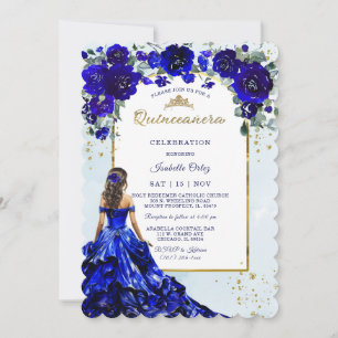 Quinceañera Royal Blue Einladung