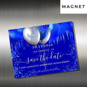 Quinceanera royblau speichern Datums-Magnet Magnetkarte
