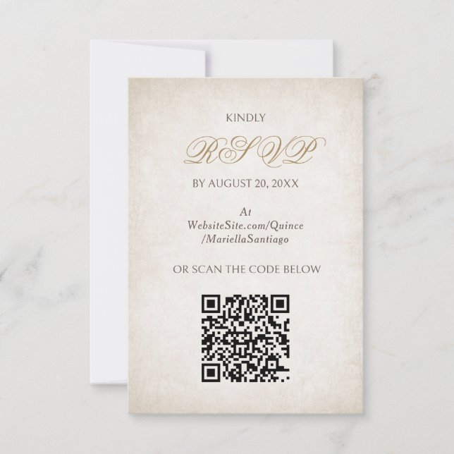Quinceanera RSVP Karte (Vorderseite)