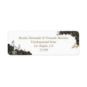 Quinceañera Rücksendeadresse Etikett Schwarz und G