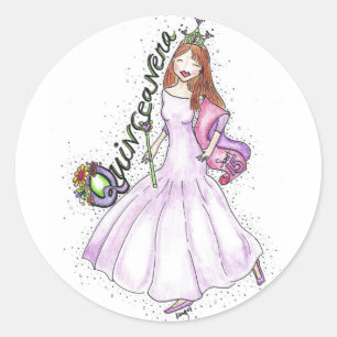 Quinceanera Runder Aufkleber