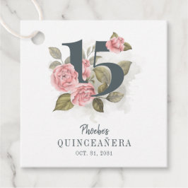 Quinceanera Rustikale Flora 15. Geburtstag Geschenkanhänger