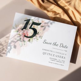 Quinceanera Rustikale Flora 15. Geburtstag Save The Date