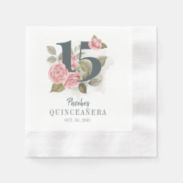 Quinceanera Rustikale Flora 15. Geburtstag Serviette