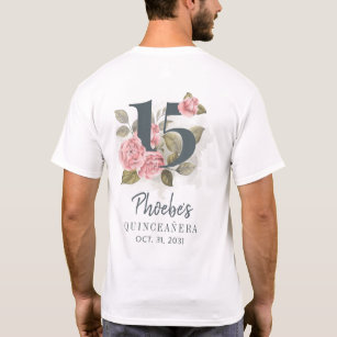 Quinceanera Rustikale Flora 15. Geburtstag T-Shirt