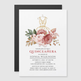 Quinceanera Rustikale Imitate Gold Dress 15. Magneteinladung