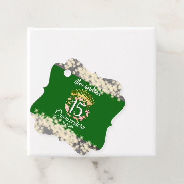 Quinceanera Sage Green Elegante Prinzessin Geschenkanhänger (Beispiel)