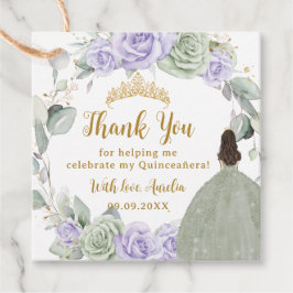 Quinceañera Sage Green Lila Lilac Floral Geschenkanhänger