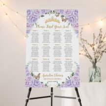 Quinceanera Sanfte Lila Flieder Blumen Sitzordnung