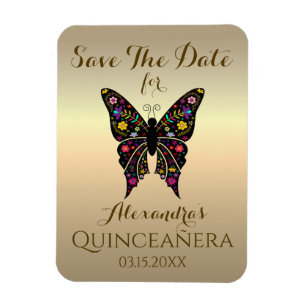 Quinceanera Save the Date 15. Geburtstagsschmetter Magnet