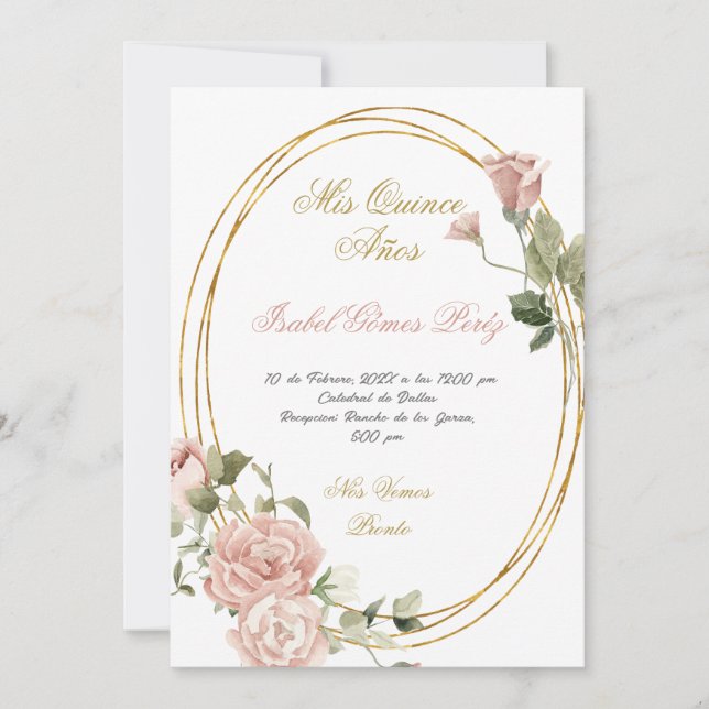 Quinceanera Save the Date auf Spanisch (Vorderseite)