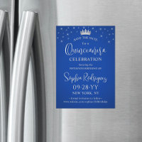 Quinceañera Save the Date Elegant Royalblau