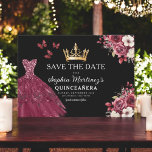 Quinceanera Save the Date Floral Burgund<br><div class="desc">Verkünden Sie Ihre Quinceañera im Stil mit der Floral Burgund Save the Date Geburtstag Einladung. Dieses elegante Design besticht durch seine bordeauxfarbenen Farbtöne, die mit zarten Blumenakzenten geschmückt sind und sich perfekt für ein zeitloses und echtes Fest eignen. Die raffinierte Gestaltung bietet alle wichtigen Details, damit Ihre Gäste ihre Kalender...</div>