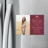 Quinceañera Save the Date Foto Burgund und Gold
