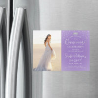 Quinceañera Save the Date Foto Lila Violett Sterne
