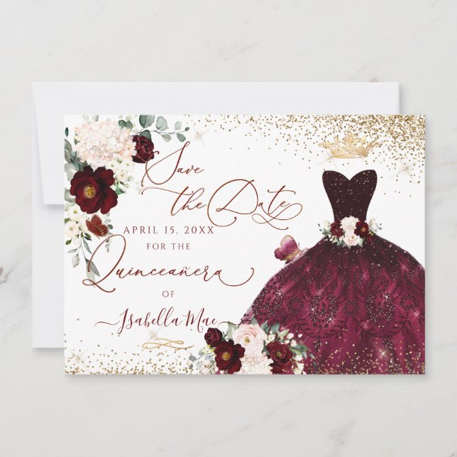 Quinceanera Save the Date Green Imitats Glitzer Go Einladung (Vorderseite)