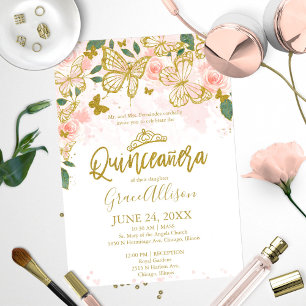 Quinceanera-Schmetterling-Einladung Deutsche Formu Einladung