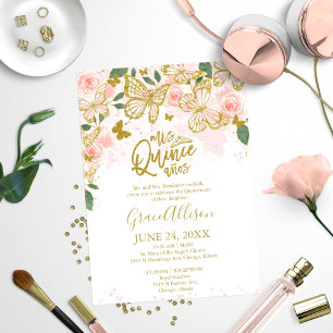Quinceanera-Schmetterling-Einladung zweisprachig  Einladung