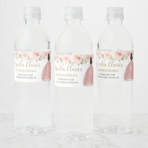 Quinceanera-Schminken Florale Prinzessin 16. Gebur Wasserflaschenetikett