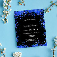 Quinceanera schwarz königsblau Einladung zum Haush