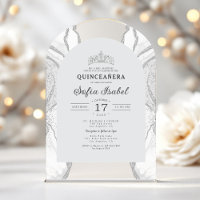 Quinceañera Silver White Agate Elegant
