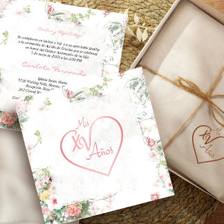 Quinceañera Spanisch Modernes Herz Extravagante Ka