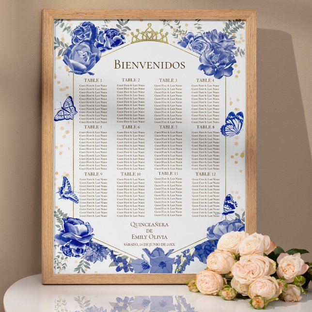 Quinceanera Spanisch Seating Chart signieren Schme Poster (Von Creator hochgeladen)