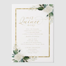 Quinceanera Spanish Wording Pink Gold