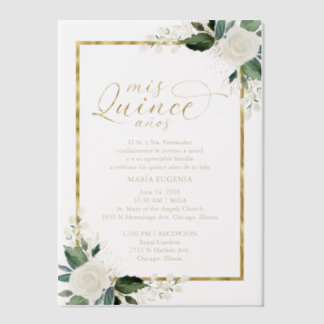 Quinceanera Spanish Wording Pink Gold