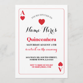 Quinceanera Spielkarte-Asvegas-Geburtstags-Party Einladung