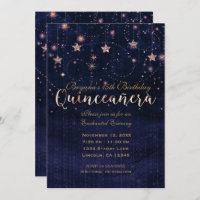 Quinceañera Starry Night Lila & Gold Whimsical