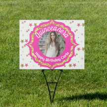 Quinceañera Stars und Glitzer Foto-Zeichen