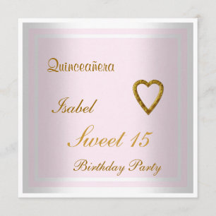 Quinceañera Sweet 15 Geburtstagseinladung Pink Einladung